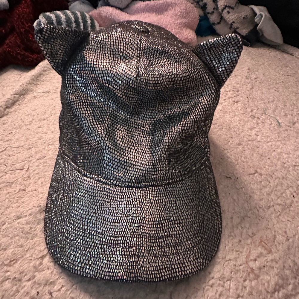 Silver Kids Cap with Cat Ears